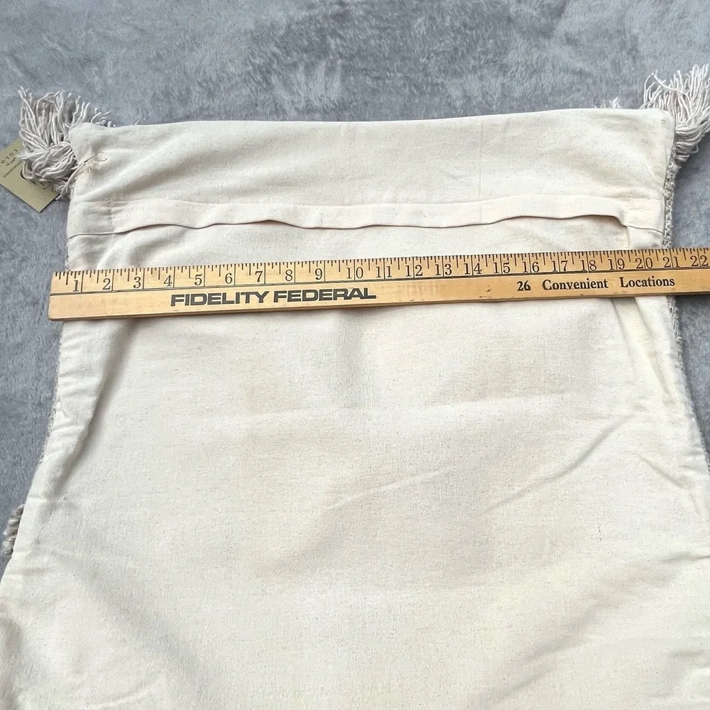 Ellen DeGeneres x Loloi Fringe Pillow Cover 22x22 Boho Ivory NWT